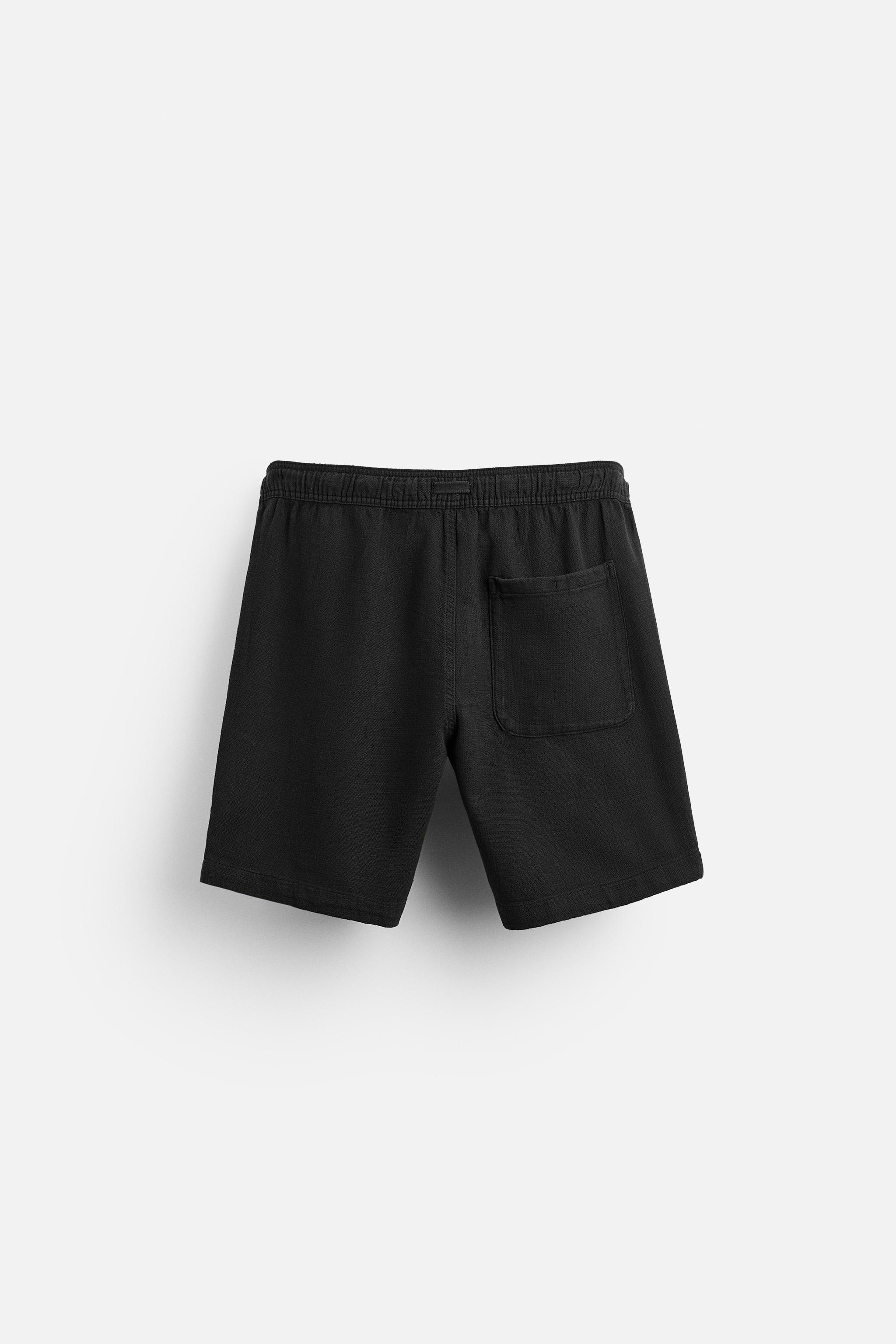 TEXTURED COTTON SHORTS Product Image