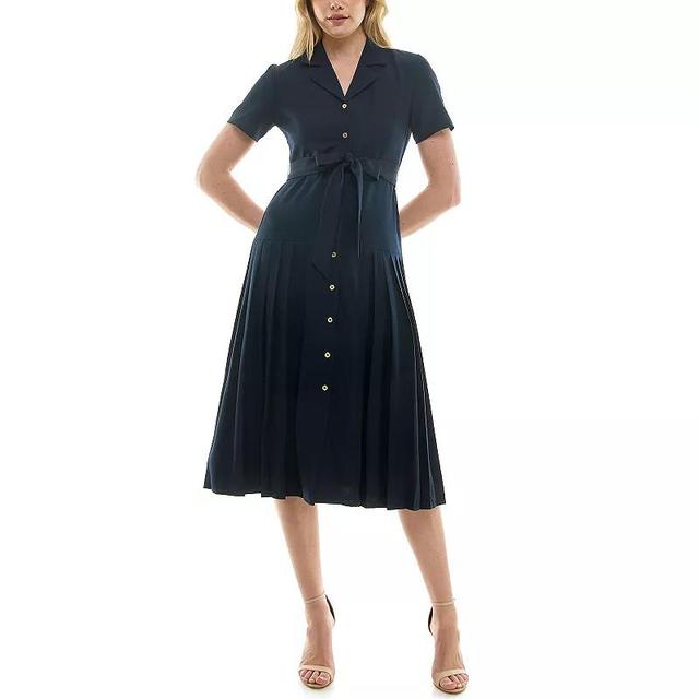 Womens Nanette Lepore Button Up Midi Shirt Dress Blue Product Image