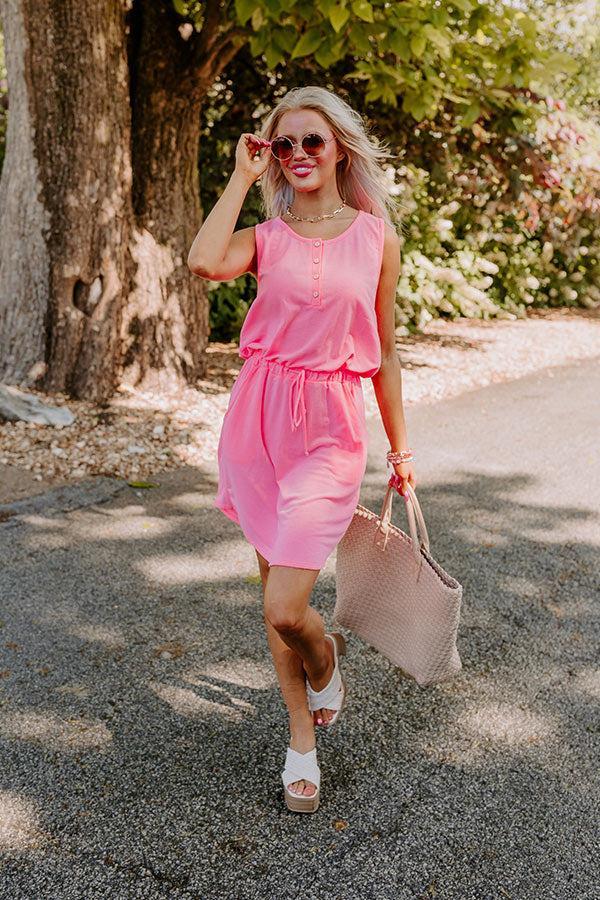 Ivy League Style Dress In Neon Pink Product Image