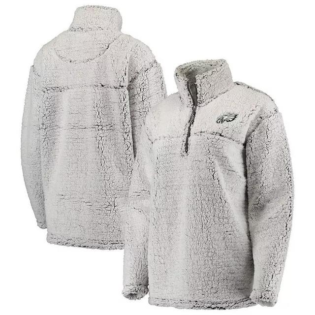 Womens Gray Philadelphia Eagles Sherpa Quarter-Zip Pullover Jacket Product Image