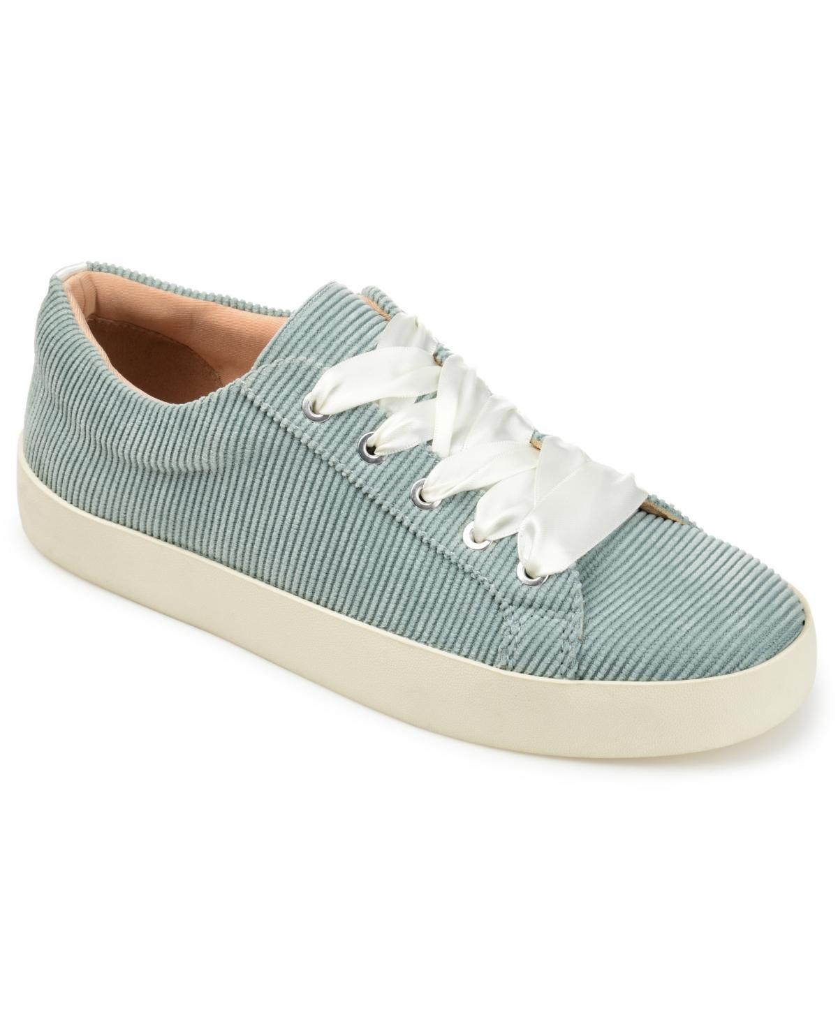 Journee Collection Womens Kinsley Corduroy Lace Up Sneakers Product Image