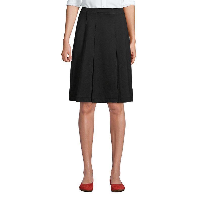 Womens Lands End Ponte Knee Length Pleated Skirt Product Image