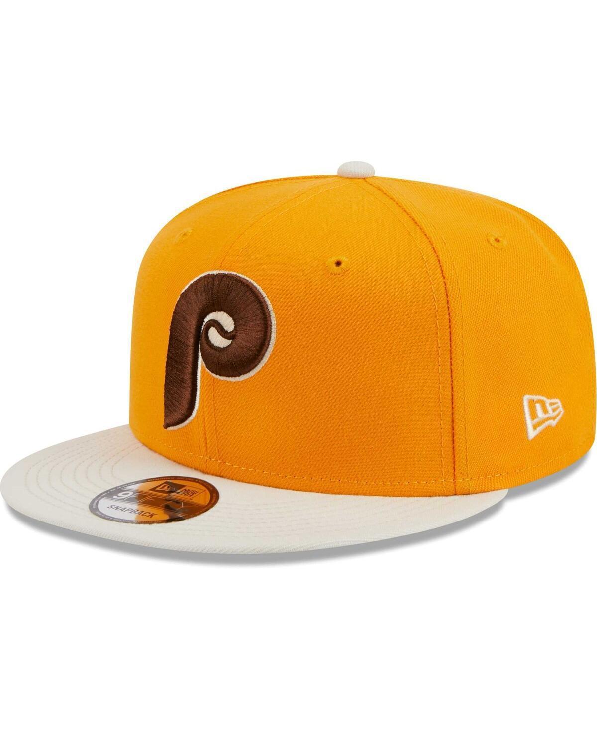 Mens New Era Gold Philadelphia Phillies Tiramisu 9FIFTY Snapback Hat Product Image