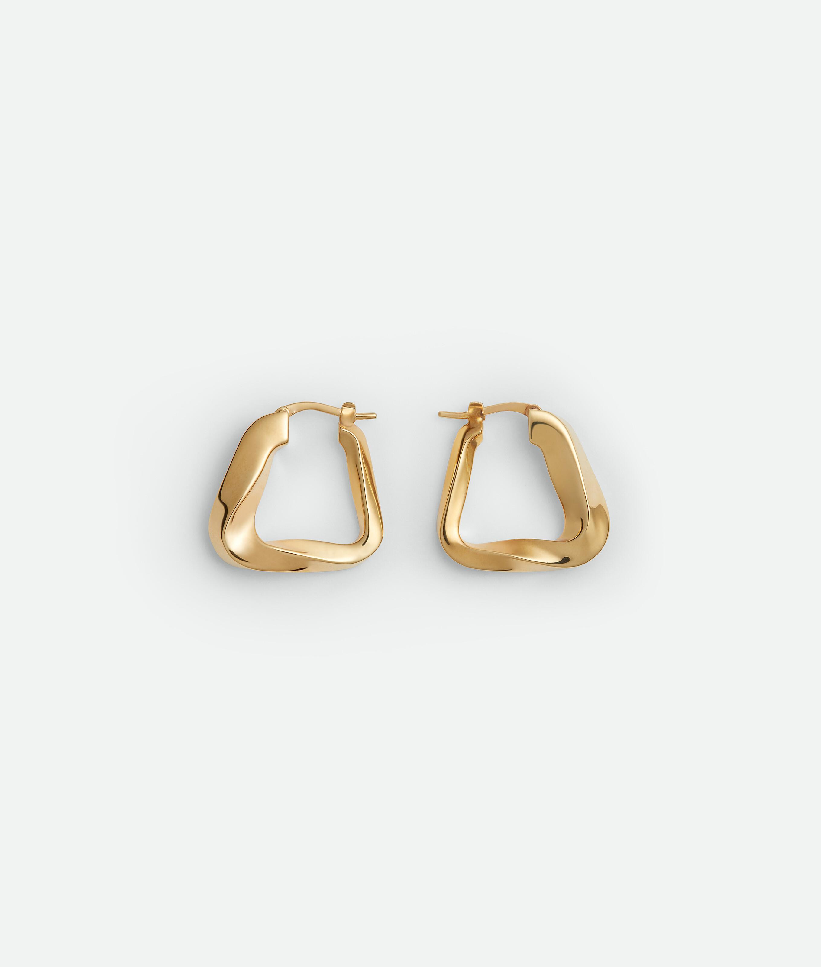 Women's Small Twist Triangle Hoop Earrings in Yellow gold Product Image