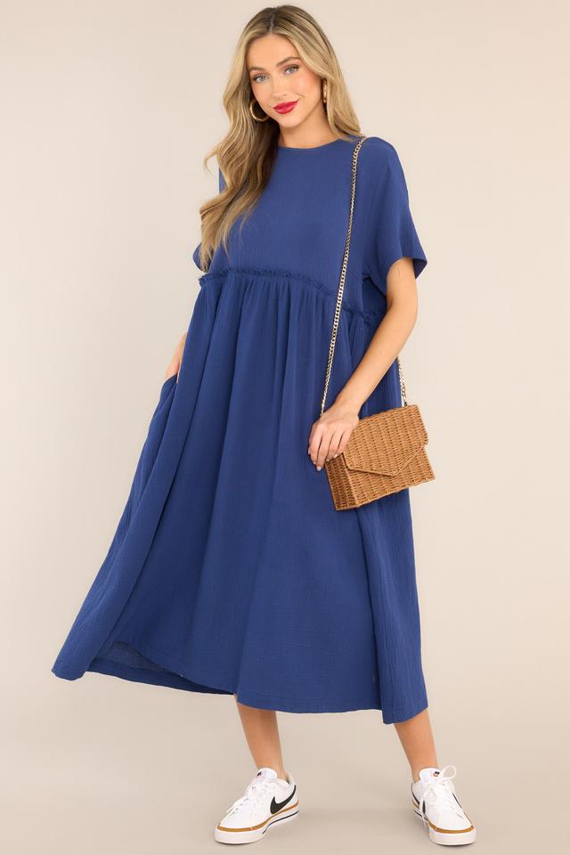 Aura It Was Kismet Navy Midi Dress Product Image