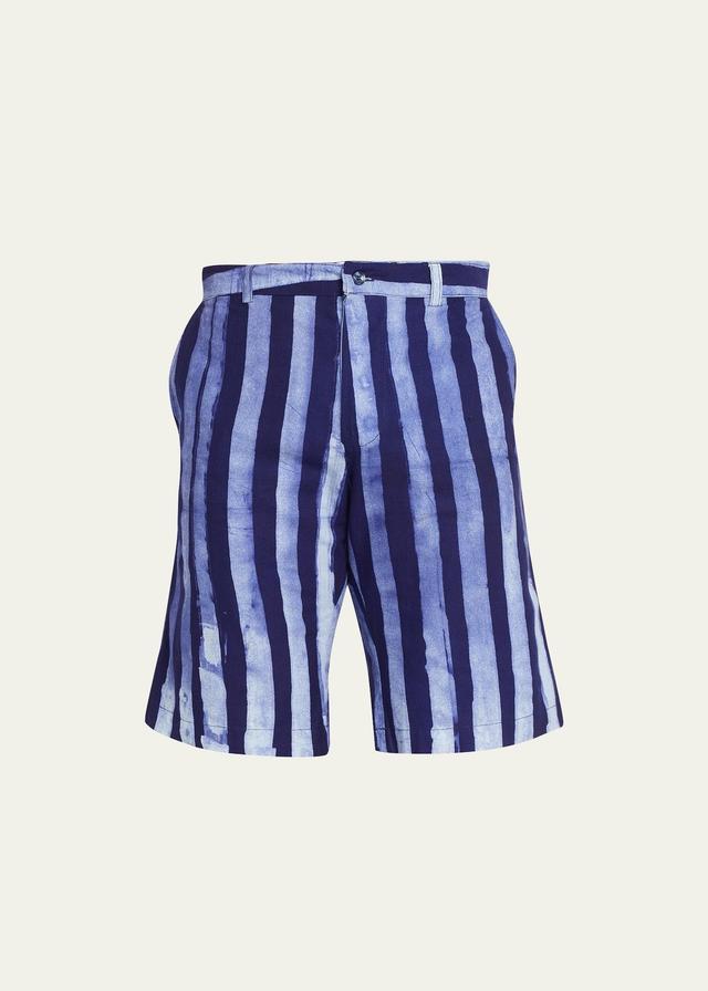 Mens Batik Striped Bermuda Shorts Product Image