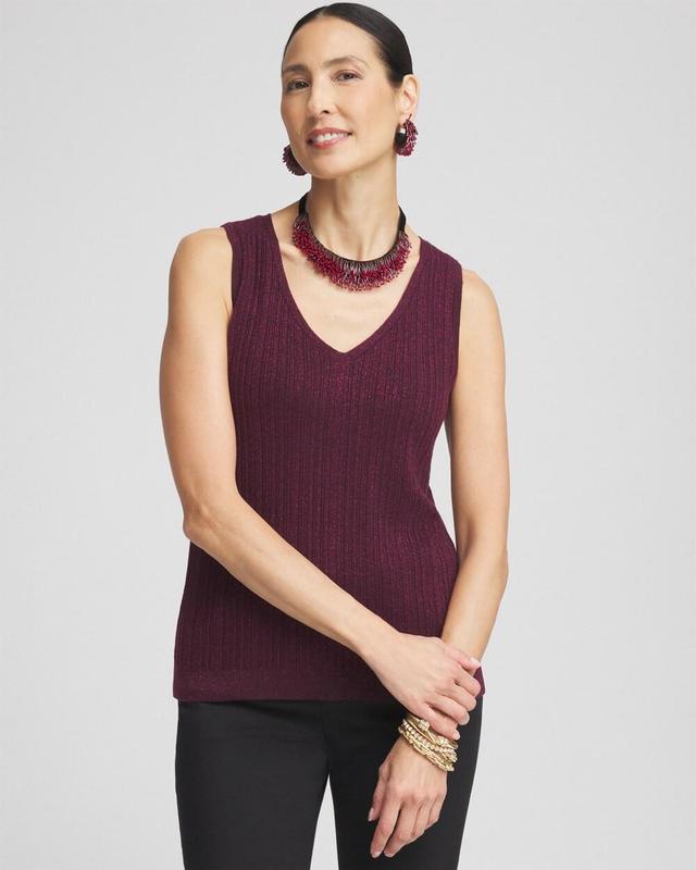 Shimmer Ribbed Sweater Tank Product Image