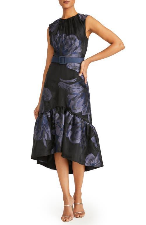 Kay Unger Beatrix Belted Floral High-Low Cocktail Dress Product Image