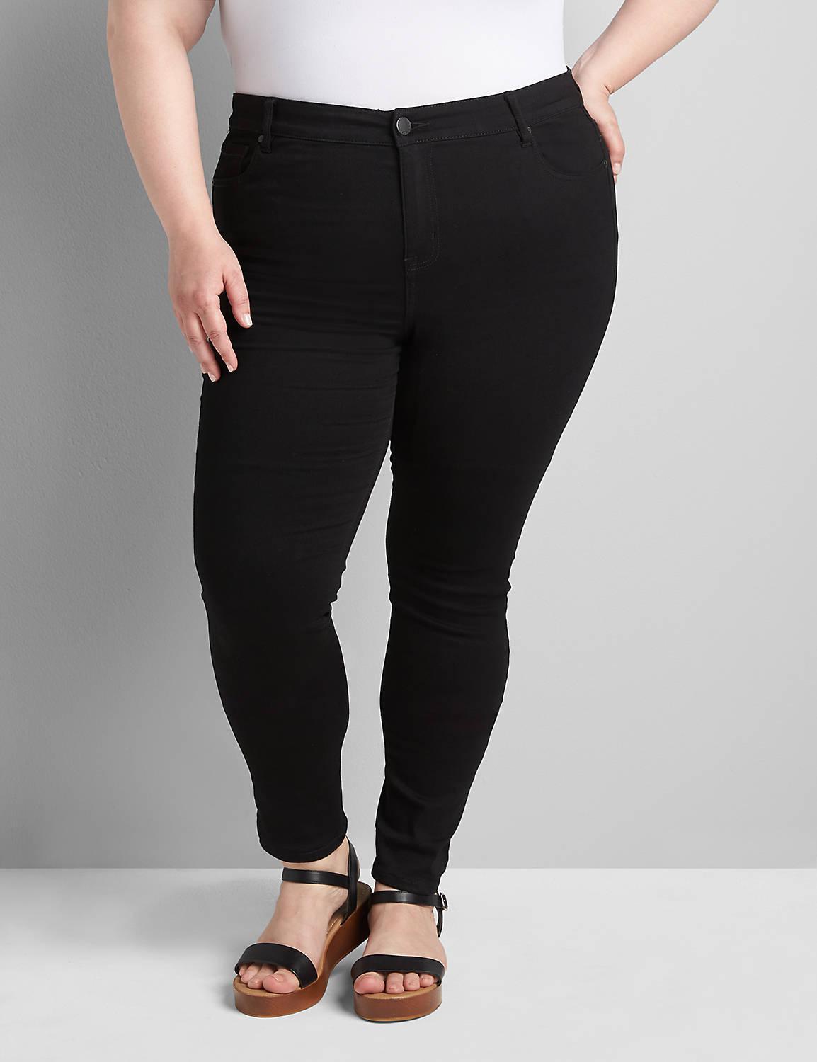 Lane Bryant Straight Fit High-Rise Sateen Skinny Jean 26 Black Product Image