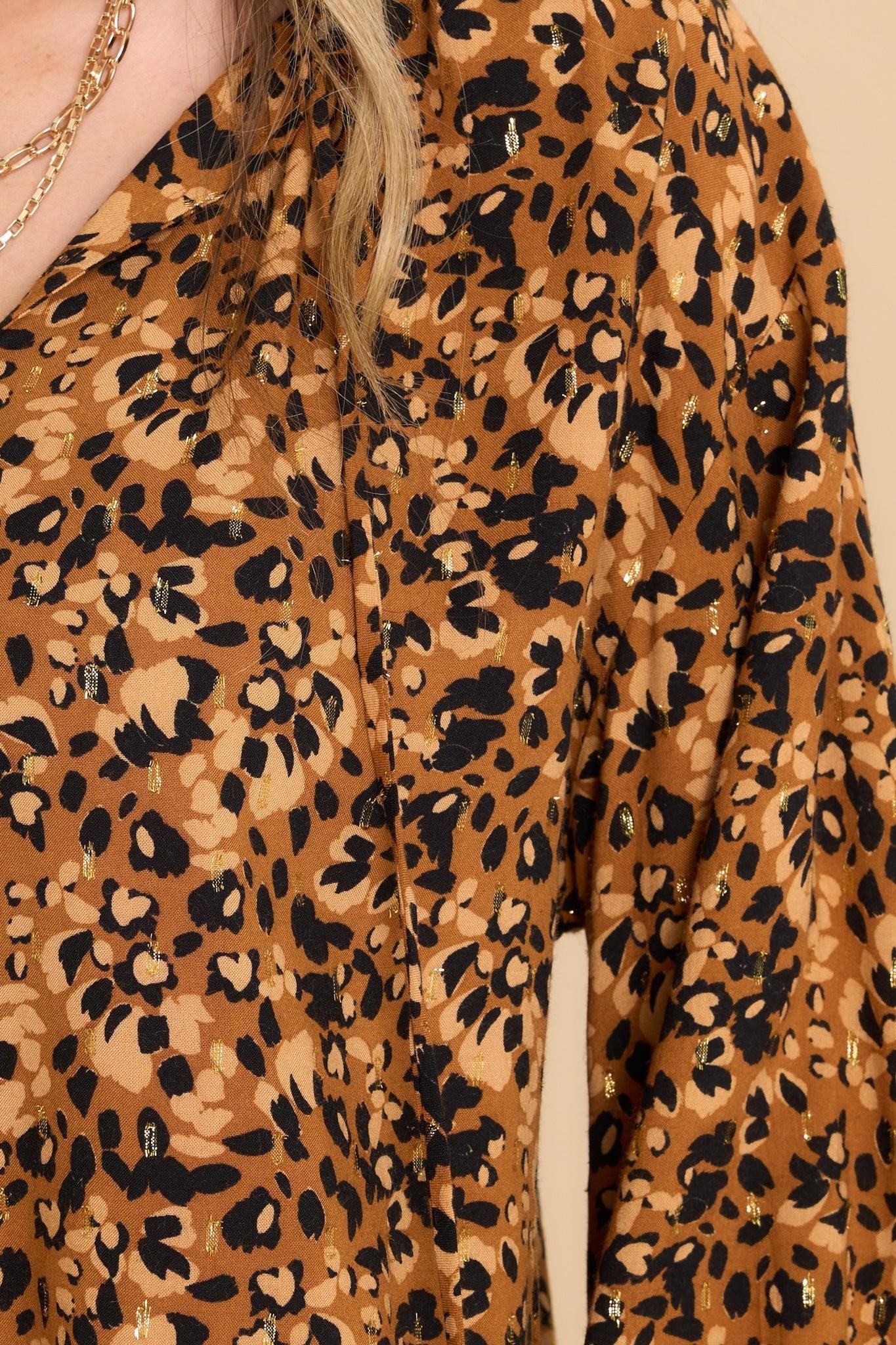 Always More Tan Leopard Print Top Product Image