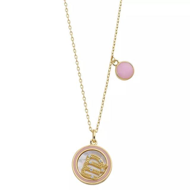 City Luxe Mother of Pearl Pisces Gold Pendant Necklace, Womens Pink Product Image