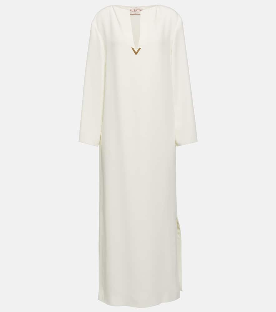 VALENTINO Cady Couture Silk Dress In Ivory Product Image