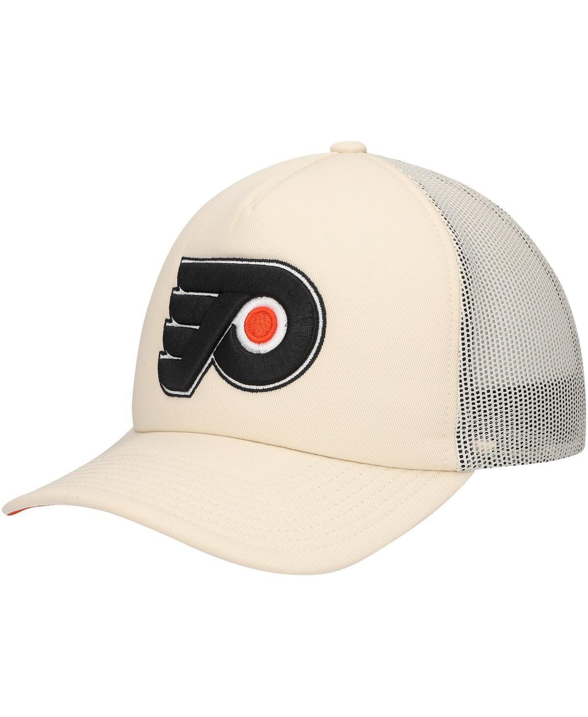 Mens Mitchell & Ness Cream Philadelphia Flyers Foam Front Trucker Adjustable Hat Product Image