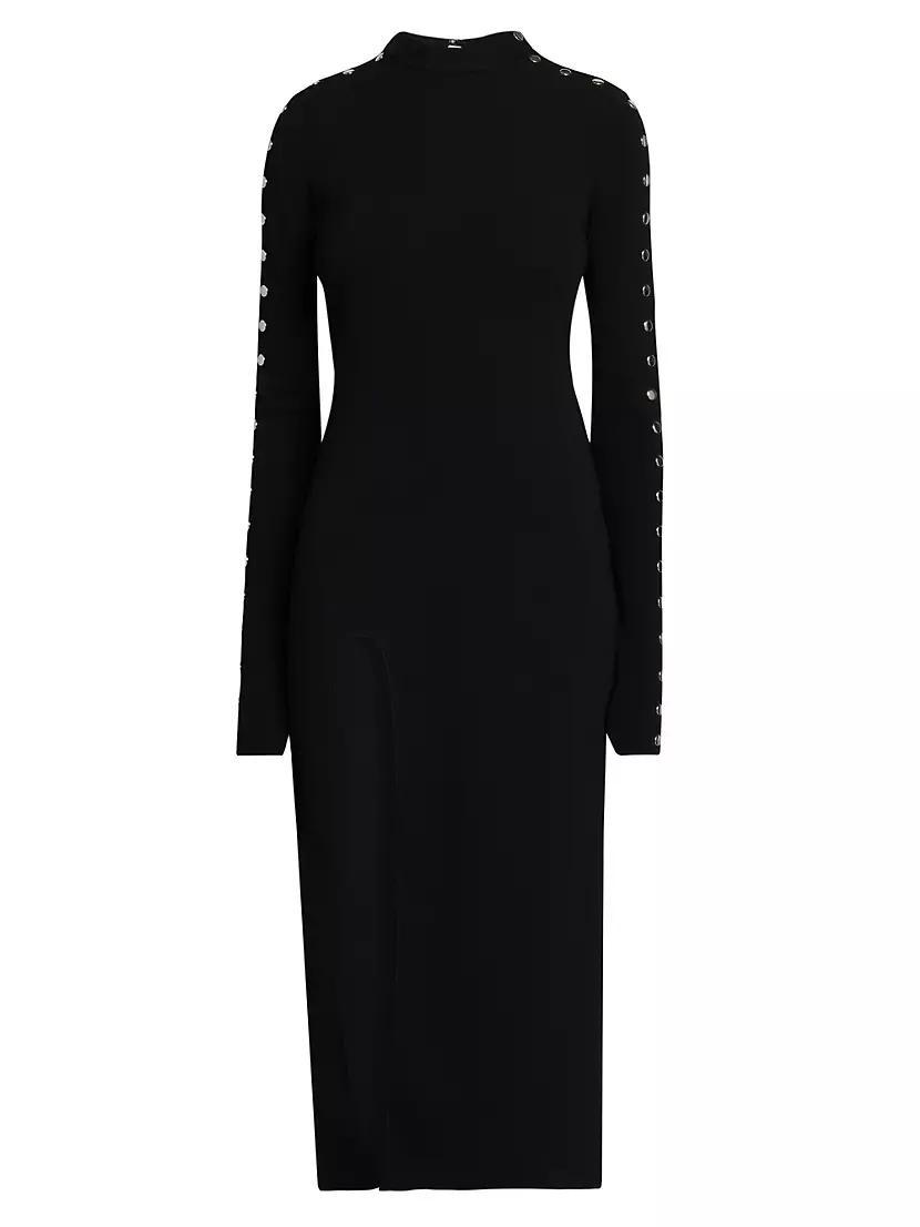 Studded Compact Knit Midi-Dress Product Image