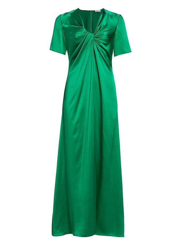 Womens Silk Twisted Short-Sleeve Gown Product Image