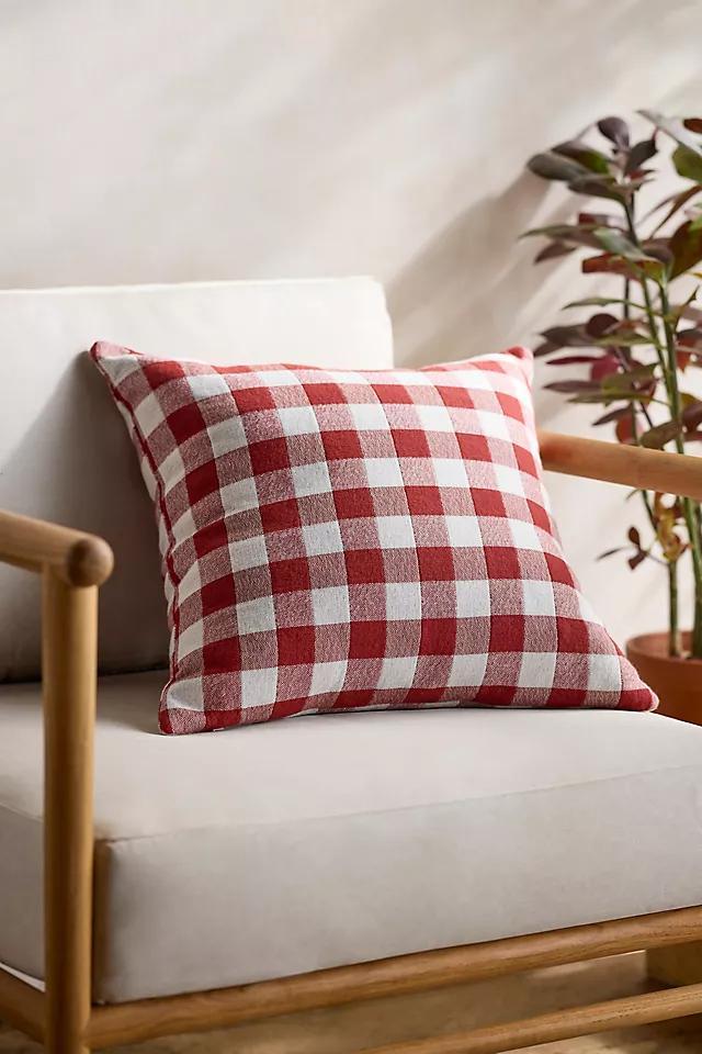 Gingham Outdoor Pillow, Red Product Image