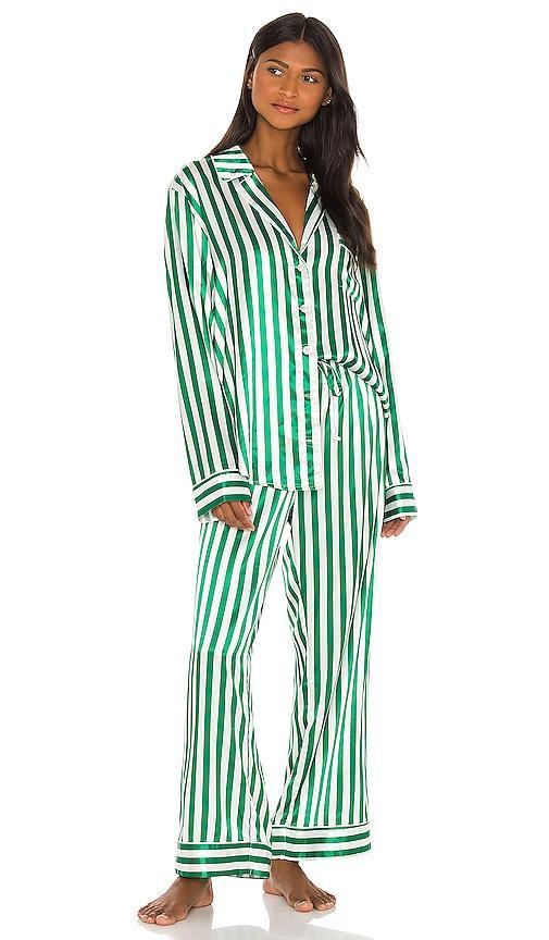 Show Me Your Mumu Classic PJ Set in Green,White. Product Image