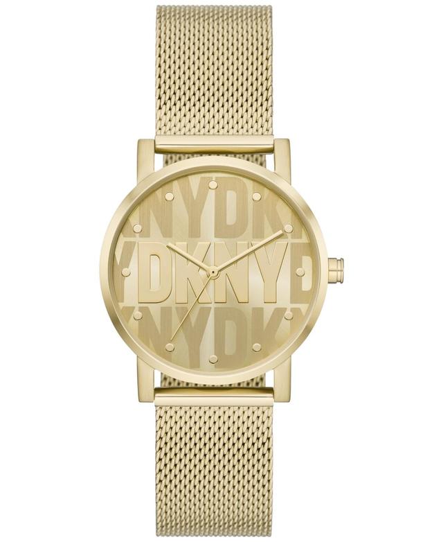 Dkny Womens Soho Three-Hand Gold-Tone Stainless Steel Watch 34mm - Gold-Tone Product Image