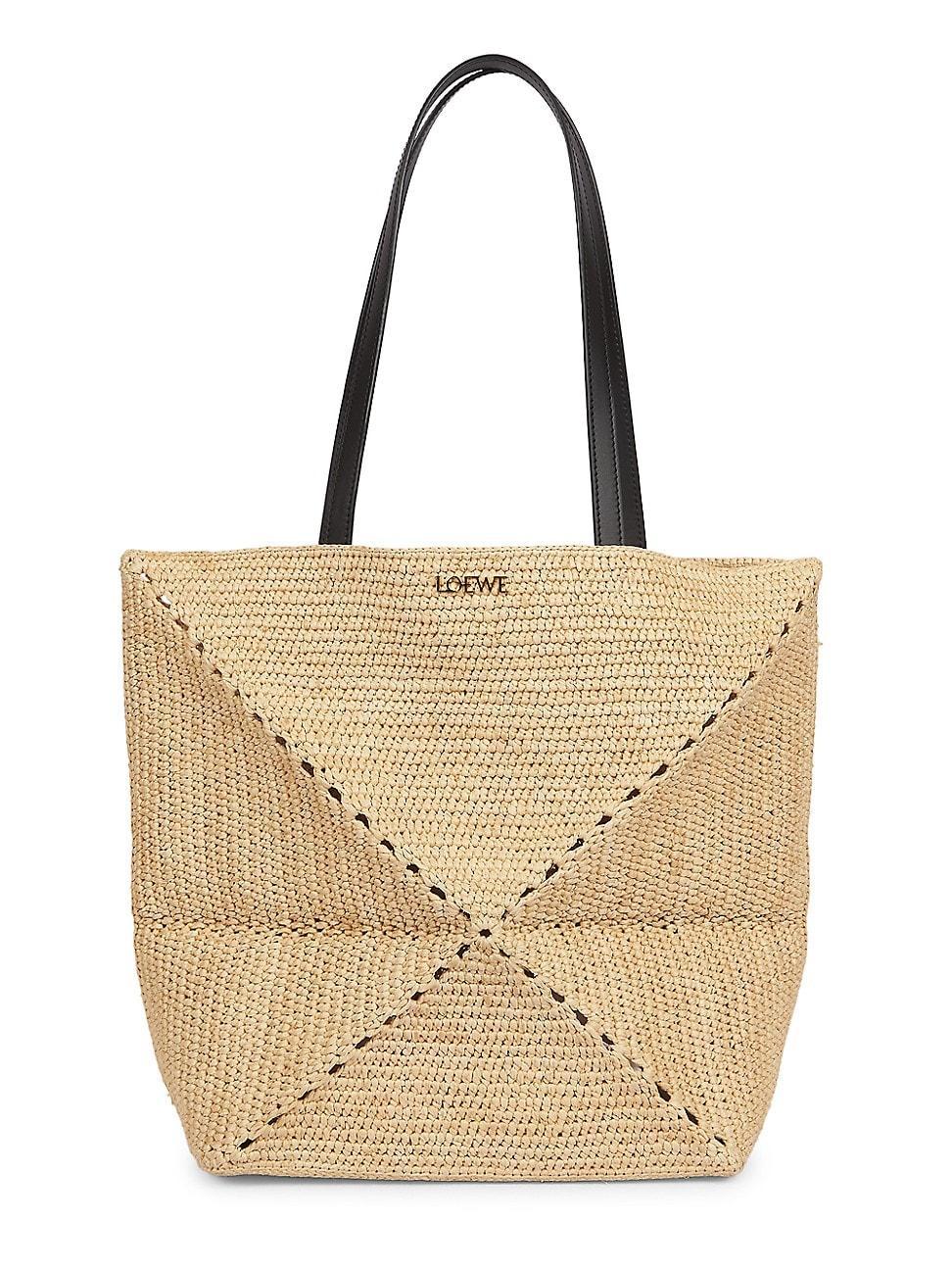 Womens LOEWE x Paulas Ibiza 4FA Puzzle Fold Medium Raffia Tote Bag Product Image