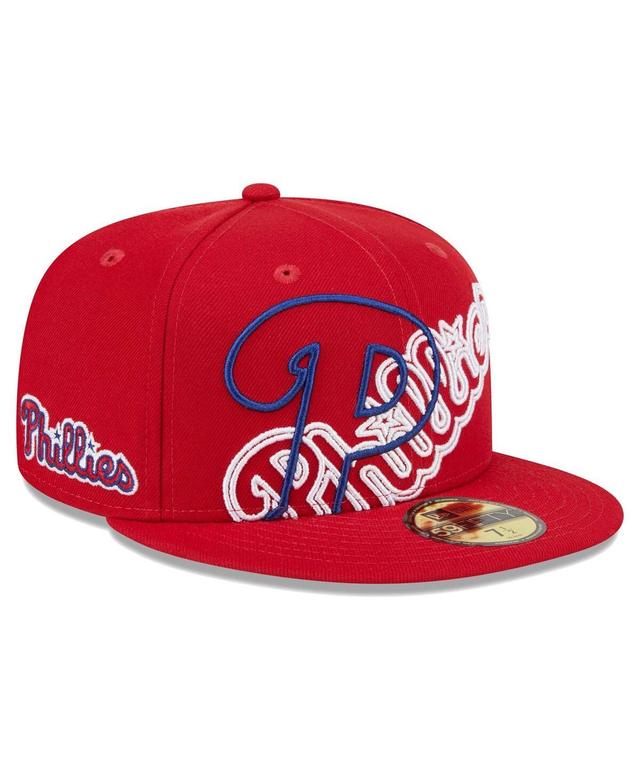 New Era Mens Red Philadelphia Phillies Game Day Overlap 59FIFTY Fitted Hat Product Image