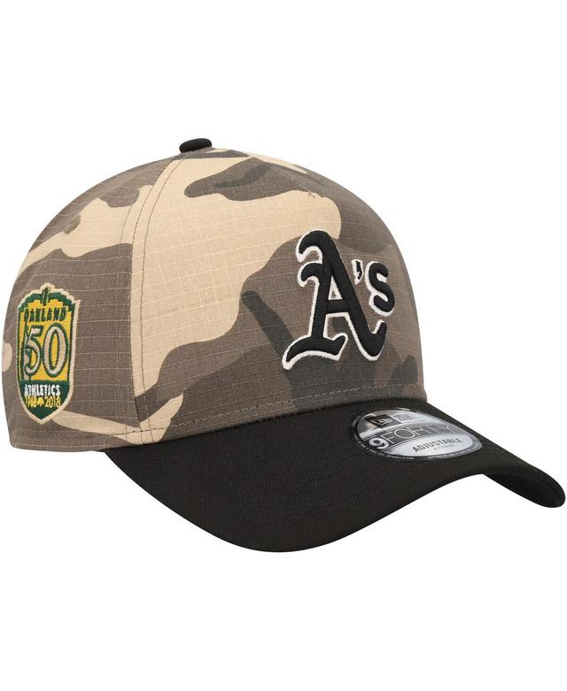 Mens New Era Oakland Athletics Camo Crown A-Frame 9FORTY Adjustable Hat Product Image