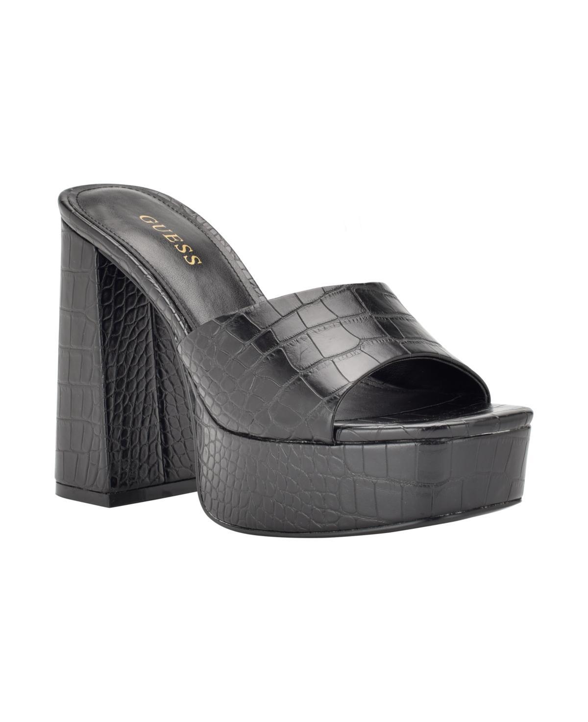 GUESS Jadah Reptile Embossed Platform Sandal Product Image