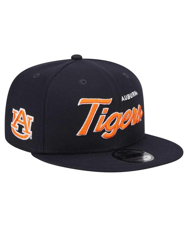 Mens New Era Auburn Tigers Team Script 9FIFTY Snapback Hat, Blue Product Image