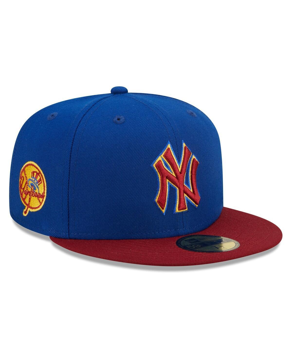 Mens New Era Royal New York Yankees Logo Primary Jewel Gold Undervisor 59FIFTY Fitted Hat - Royal Product Image