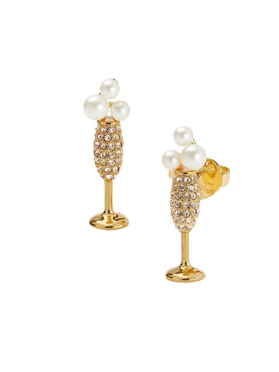 kate spade new york Cheers To That Crystal Pearl Stud Earrings Product Image