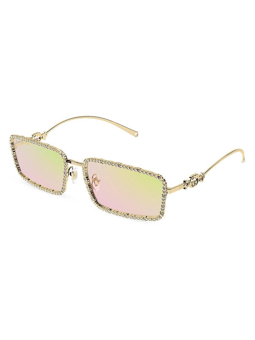 Gucci Womens Bling Bling 58mm Rectangle Sunglasses Product Image