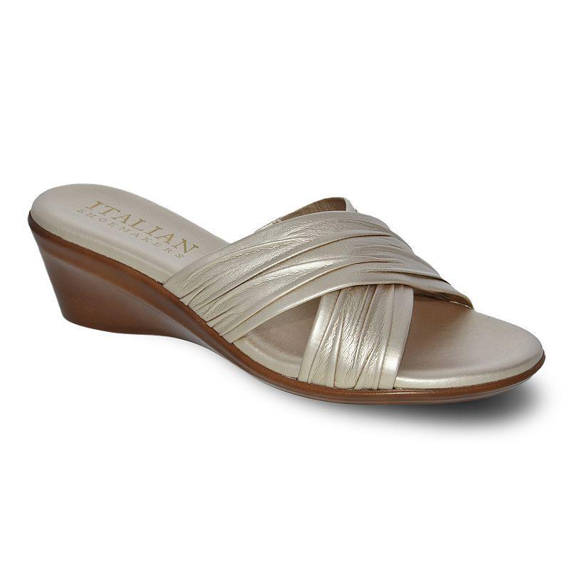 Italian Shoemakers Kenny Womens Wedge Sandals Beige Product Image