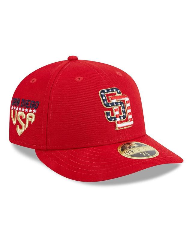 Mens New Era Red San Diego Padres 2023 Fourth of July Low Profile 59FIFTY Fitted Hat Product Image