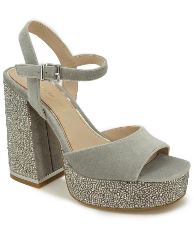 Kenneth Cole New York Womens Dolly Crystal Platform Sandals Product Image