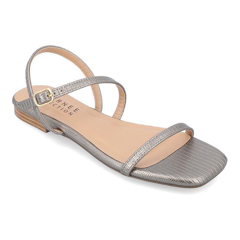 Journee Collection Crishell Womens Block Heel Sandals Silver Product Image