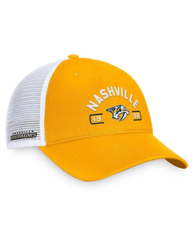 Fanatics Mens Gold Nashville Predators Free Kick Trucker Adjustable Hat - Gold, White Product Image