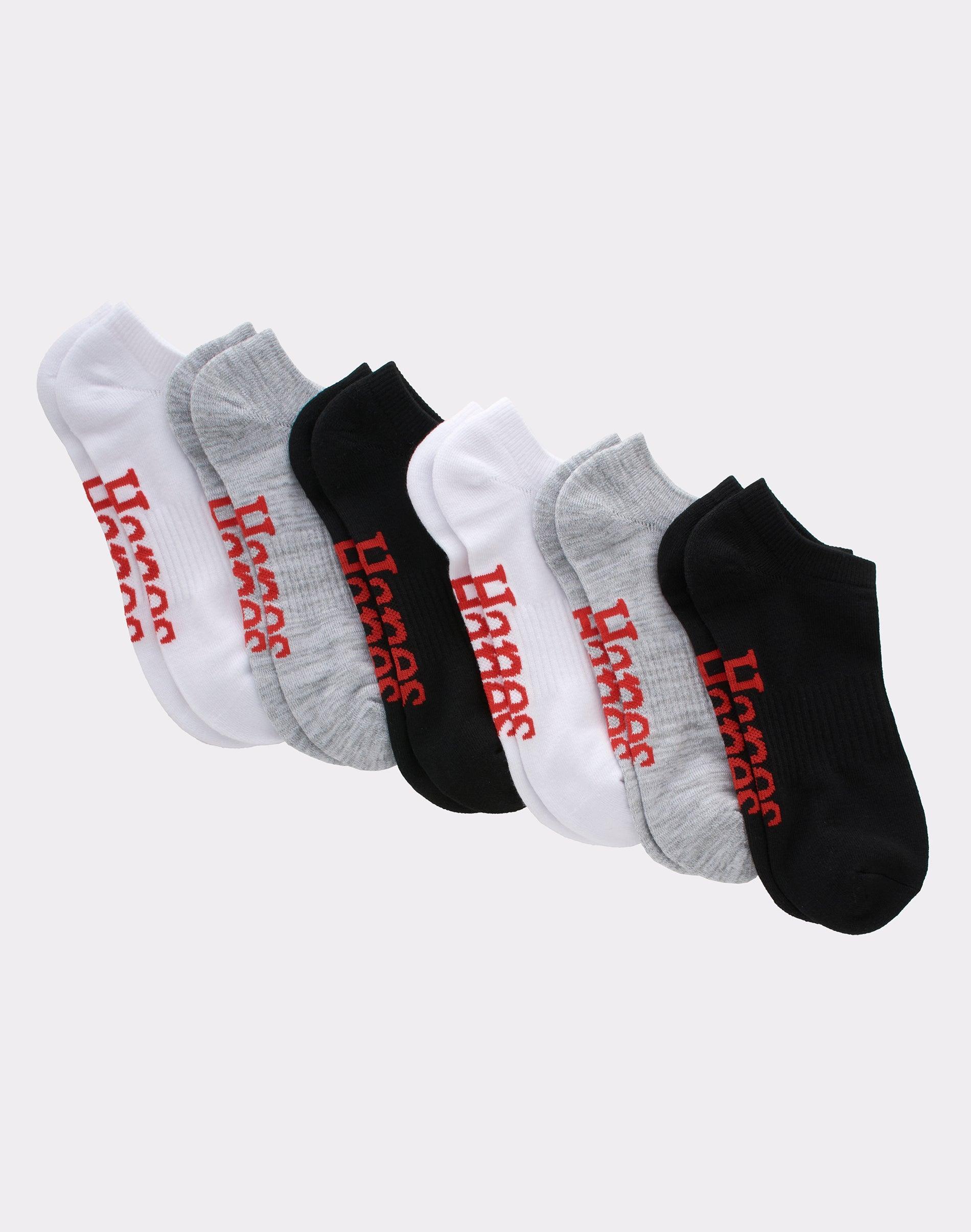 Hanes Originals Mens No Show Socks, Moisture Wicking, 6-Pairs Shelton Red/Black 6-12 Product Image