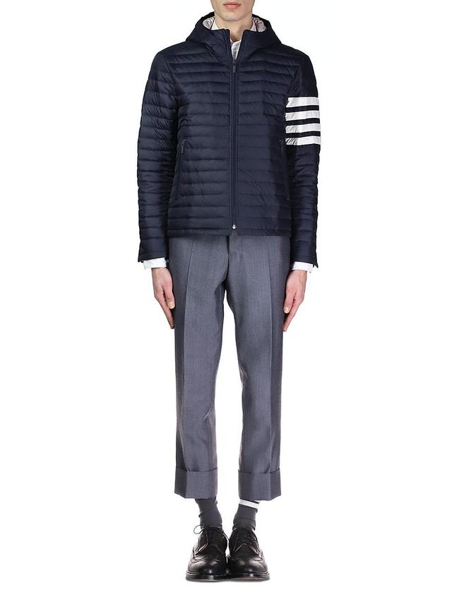 Thom Browne - Four-bar Hooded Quilted Down Jacket - Mens - Navy Product Image