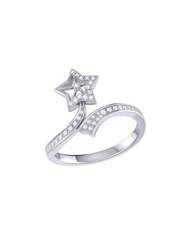 LuvMyJewelry Lucky Star Twist Design Sterling Silver Diamond Women Ring Product Image