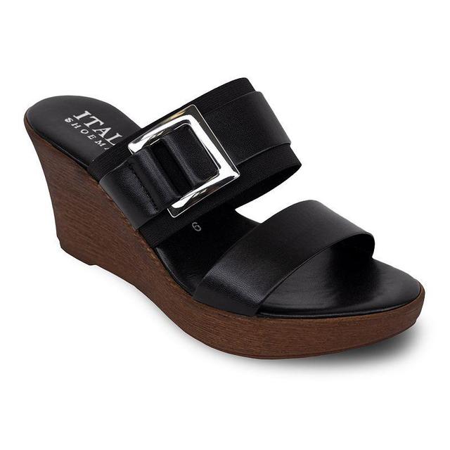 Italian Shoemakers Cai Womens Wedge Sandals Black Product Image