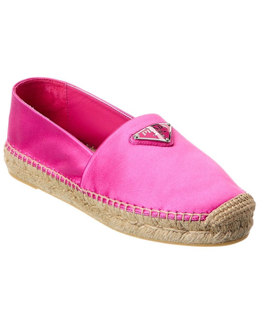 Logo Satin Espadrille In Pink Product Image