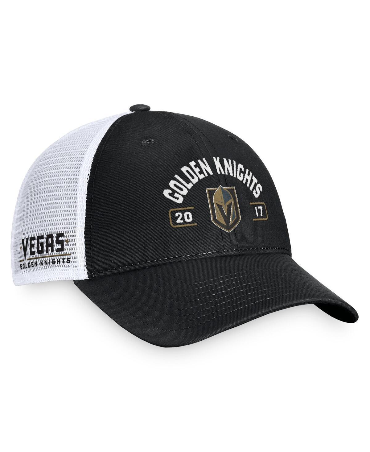 Mens Fanatics Black/White Vegas Golden Knights Free Kick Trucker Adjustable Hat Product Image