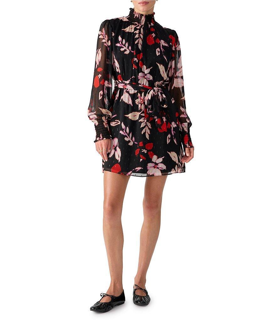 Sanctuary Mood Setter Floral Print Mock Neck Long Sleeve Mini Dress Product Image