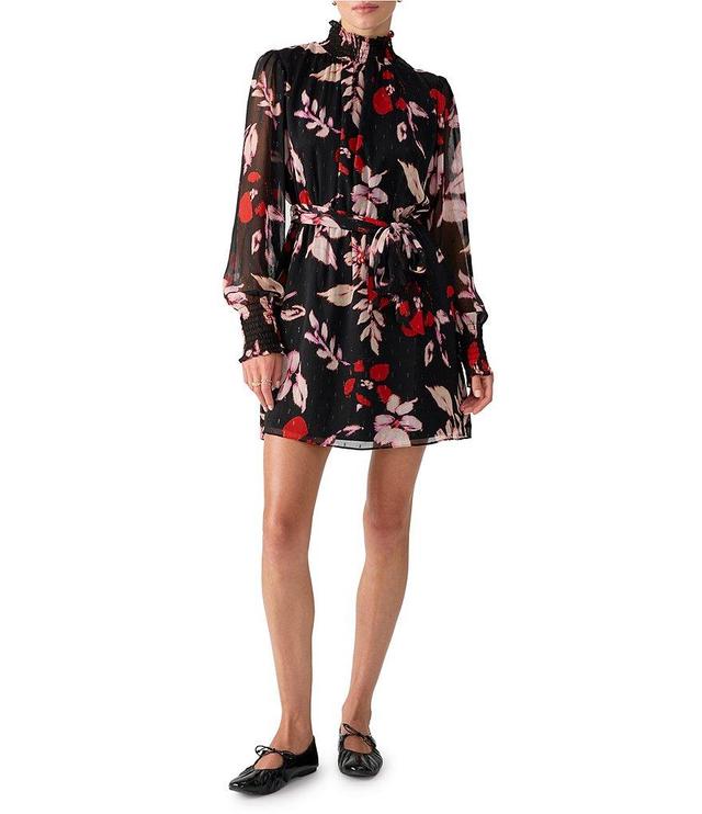 Sanctuary Mood Setter Floral Print Mock Neck Long Sleeve Mini Dress Product Image