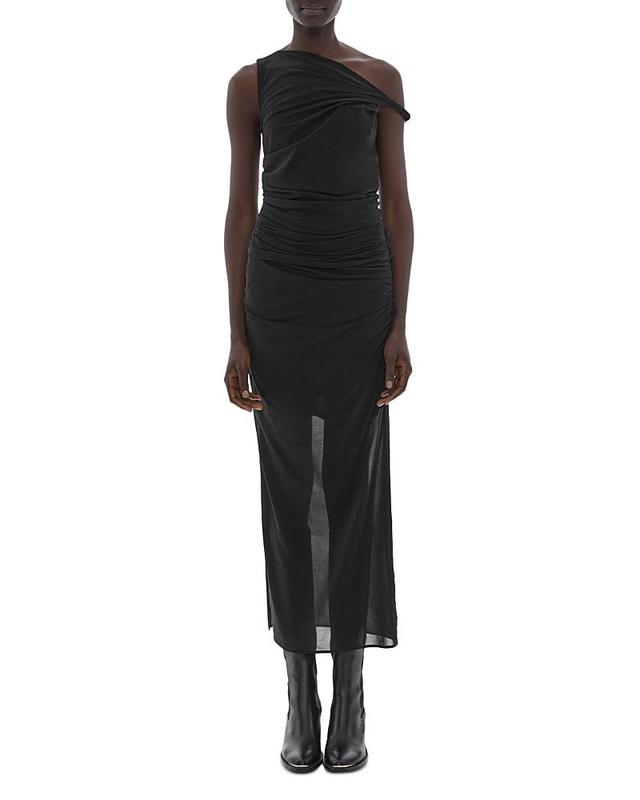 Womens Asymmetric Twisted Midi-Dress Product Image