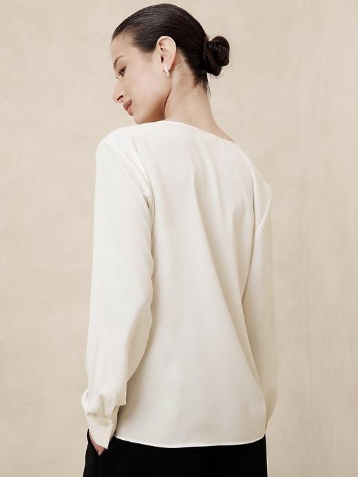 Shirred-Neck Blouse Product Image