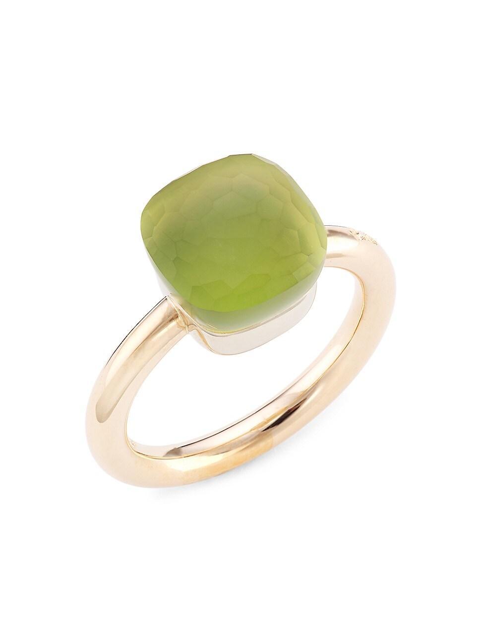 Womens Nudo Gel Classic Lemon Quartz, Chrysoprase 18K Rose Gold & 18K White Gold Ring Product Image