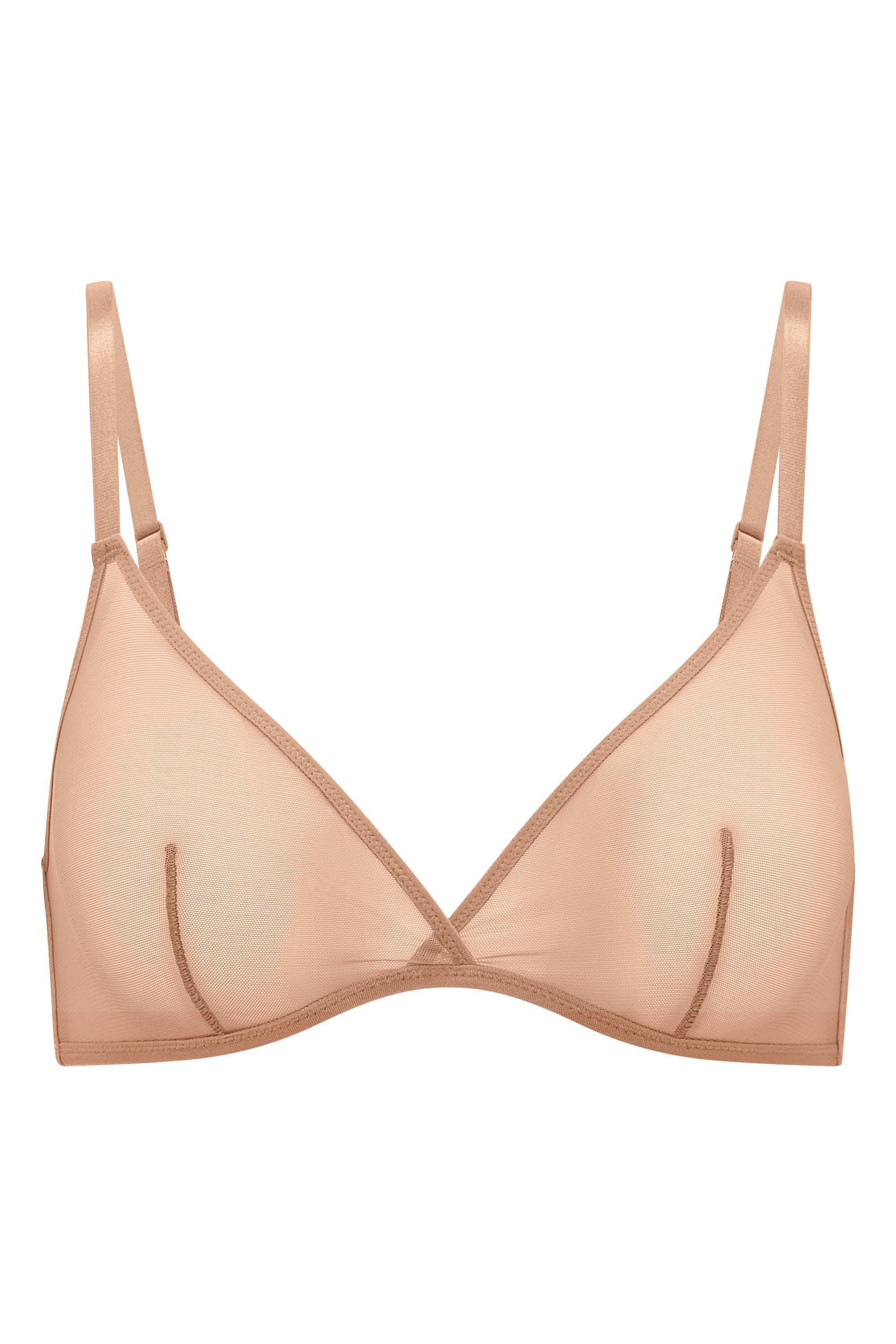 Soft Mesh Single Layer Triangle Bra in Warm Peach Product Image