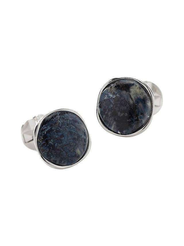 Mens Ox And Bull Trading Co. Sterling Silver & Pietersite Cufflinks Product Image