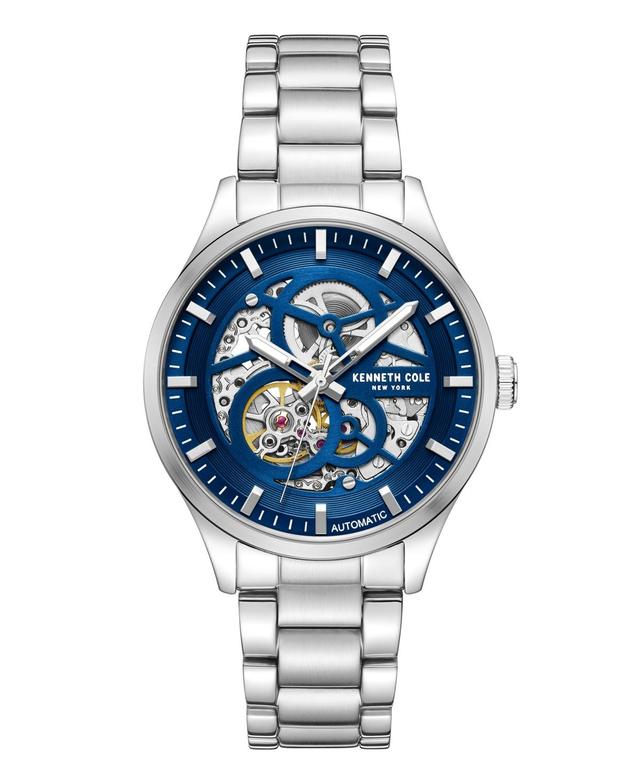 Kenneth Cole New York Mens Automatic Silver Stainless Steel Watch 42MM - Silver Product Image