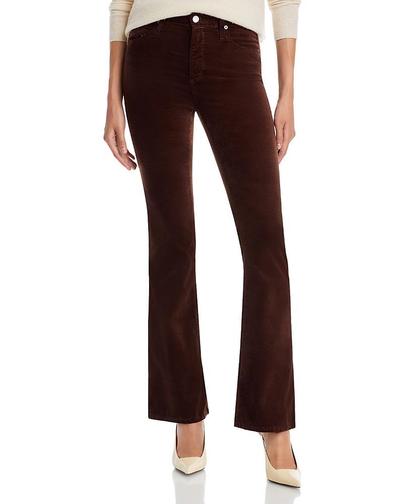 Ag Farrah High Rise Velvet Bootcut Jeans in Bitter Chocolate Product Image